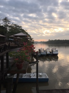 Morning view from the Kinabatangan Riverside Lodge
